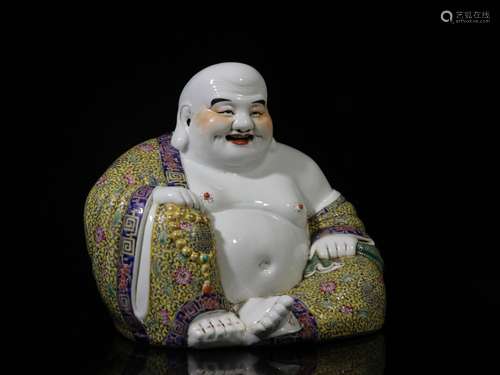 Pastel Maitreya Buddha Seated Statue Ornament