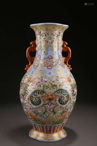 Enamel Scroll Amphora