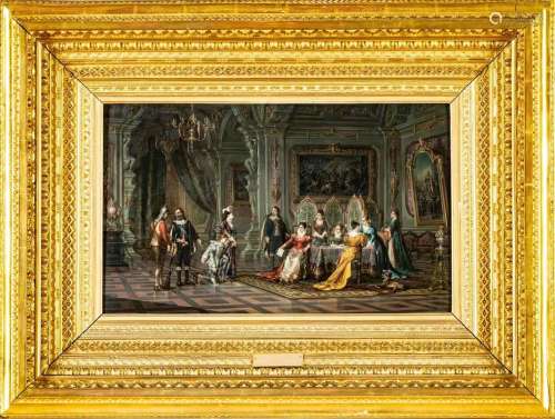 Nineteenth century interior scene oil painting