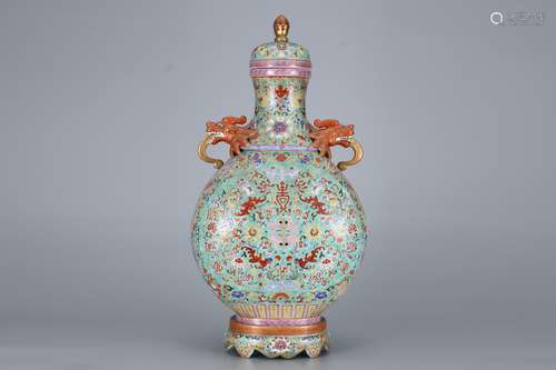 Enamel flower and longevity amphora