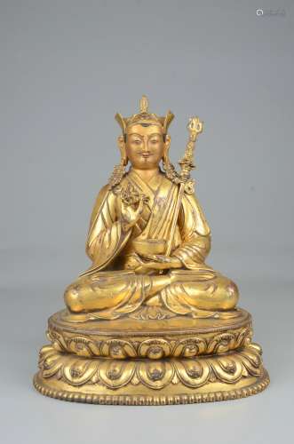 Gilt bronze statue of Padmasambhava