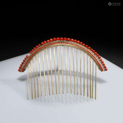 Coral tiara comb, Trapani 19th century