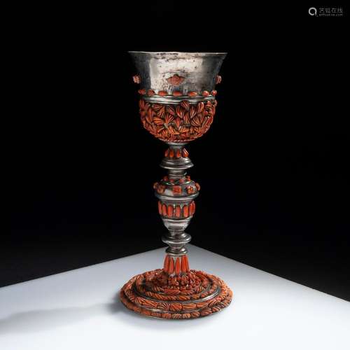 Silver and coral goblet, Catania first half of the 17th cent...