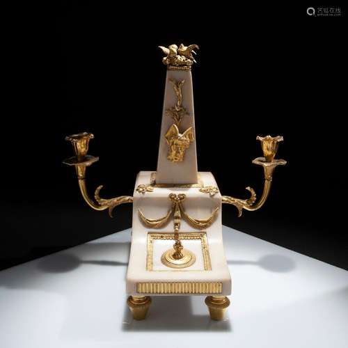 Important inkwell in marble and gilded bronze, Russia late 1...