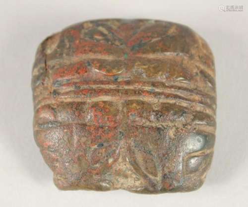 A RARE ANCIENT BRONZE GOLD KING SEAL. 1.75ins x 1.75ins.