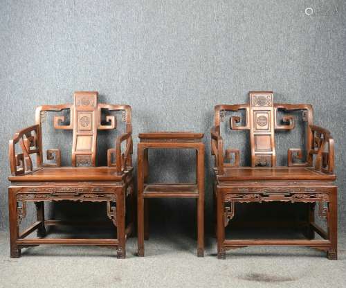 Pair of mahogany Taishi chairs