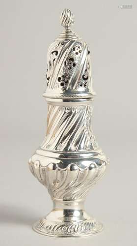 A VICTORIAN SILVER PEDESTAL SUGAR SIFTER. London 1892.