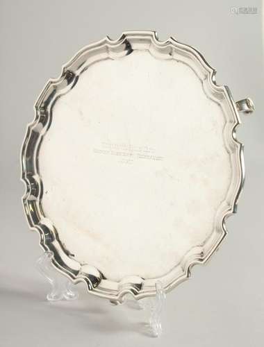 A SILVER PIE CRUST SALVER "Toulston Polo Club" on ...