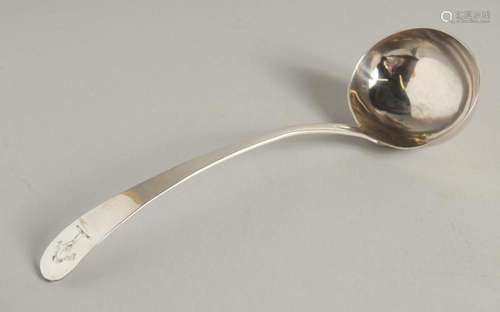 A GEORGIAN SILVER SOUP LADLE. No marks.