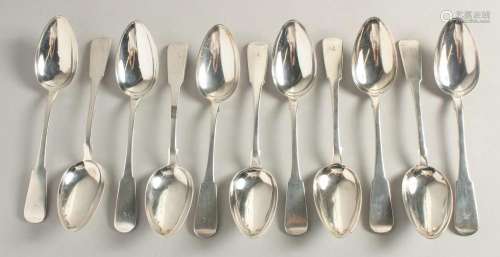 A SET OF ELEVEN SILVER PERTH by ROBERT KEAY TABLESPOONS. Wei...