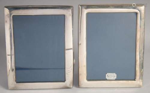 A PAIR OF PLAIN SILVER UPRIGHT PHOTOGRAPH FRAMES. London 197...