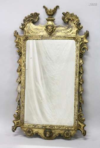 A GOOD GEORGE III DESIGN CARVED WOOD AND GILDED MIRROR with ...