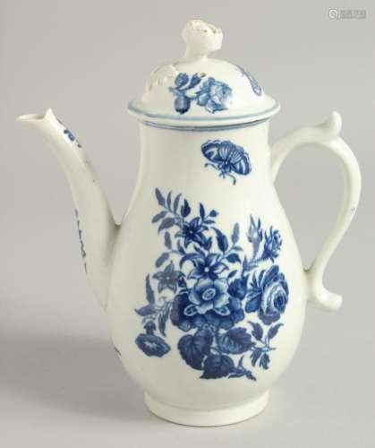 AN 18TH CENTURY WORCESTER FINE AND UNUSUALLY SMALL COFFEE PO...