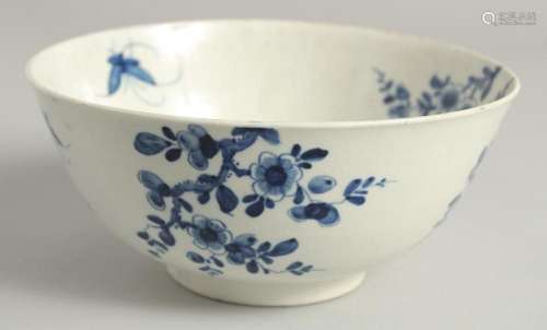 AN 18TH CENTURY WORCESTER RARE PUNCH BOWL painted with the P...
