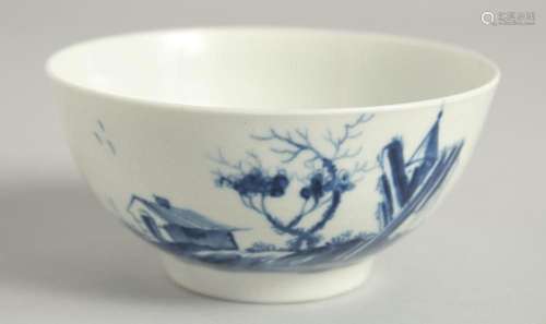 AN EARLY 18TH CENTURY WORCESTER BOWL finely painted in under...