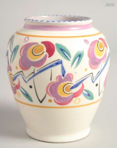 A SMALL POOLE POTTERY VASE. 4.5ins high.