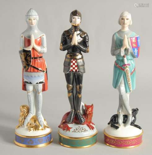 THE AGE OF CHIVALRY COLLECTION. THREE ROYAL DOULTON FIGURES:...