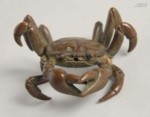 A JAPANESE BRONZE CRAB. 2ins.