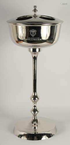 A BOLLINGER CHAMPAGNE COOLER, FOR FOUR BOTTLES, on a stand. ...