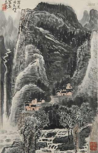 李可染 山水（茂元同志上款）