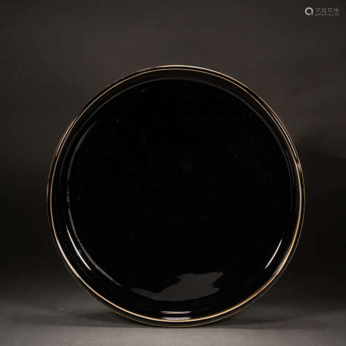 宋  定窯黑釉盤