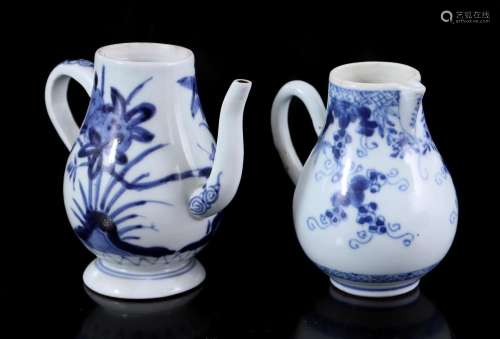 Porcelain teapot and milk jug
