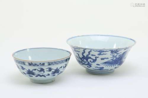 2 Chinese porseleinen kommen, 18e eeuw