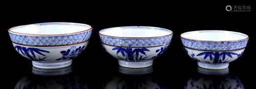 3 porcelain bowls