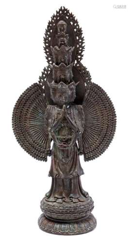 Oriental metal statue