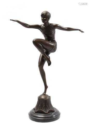 Bronze Art Deco statue