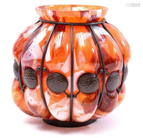 Multicolored glass vase