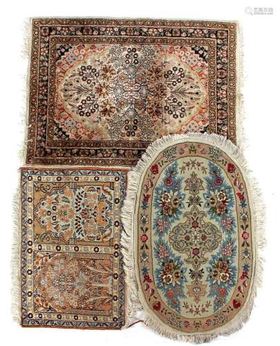 3 half silk rugs