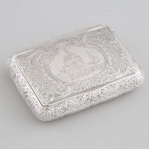 Austro-Hungarian Silver Oblong Snuff Box, Vienna, late 19th