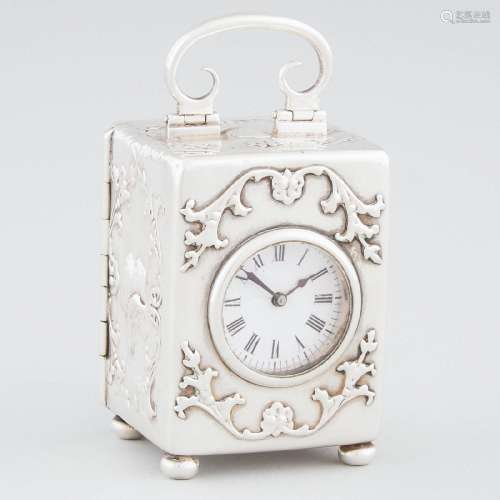 Edwardian Silver Cased Carriage Clock, William Comyns, Lond