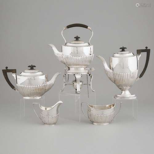 Edwardian Silver Tea and Coffee Service, Daniel George Coll