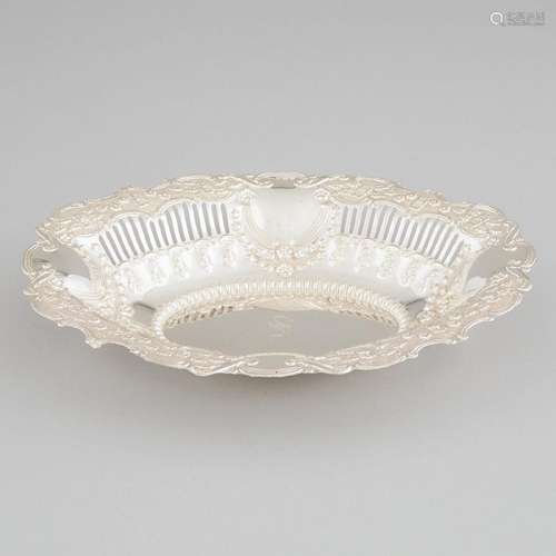 Edwardian Silver Pierced Oval Bread Dish, probably Charles