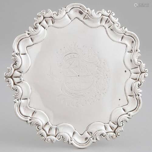 George II Irish Silver Shaped Circular Small Salver, Dublin