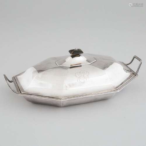 George III Silver Octagonal Shaped Entrée Dish and Cover, A