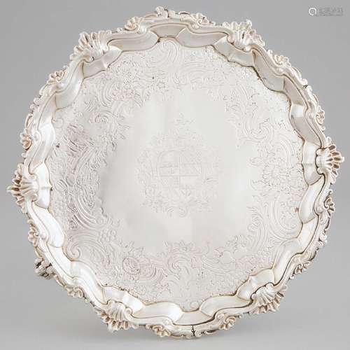 George II Silver Shaped Circular Salver, possibly William J