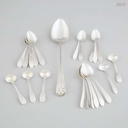 Group of George III Mainly Irish Silver Flatware, late 18th