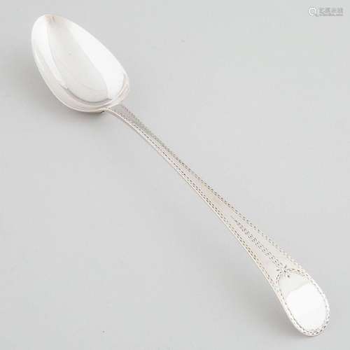 George III Silver Bright-Cut Serving Spoon, Hester Bateman,