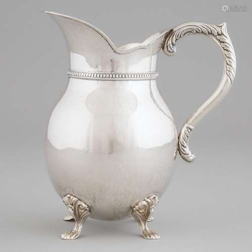Continental Silver Water Jug, 20th century, height 8.5 in —