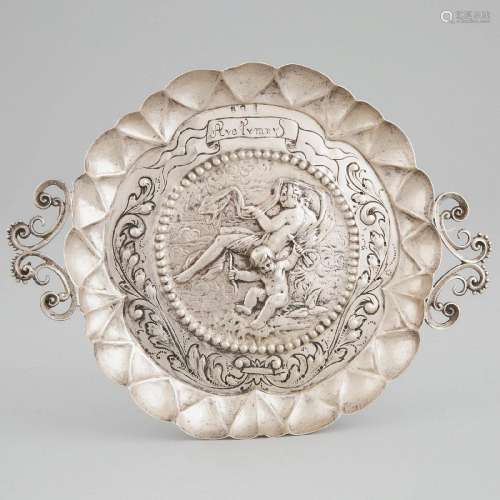 German Silver Two-Handled Circular Dish, J.D Schleissner &am...