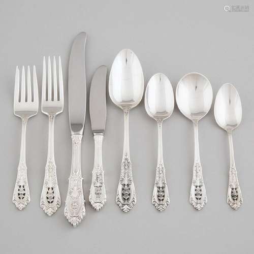 American Silver ‘Rosepoint’ Pattern Flatware, Wallace Silve