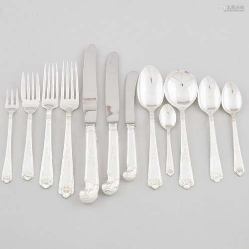 Canadian Silver 'George II Engraved' Pattern Flatware Servi