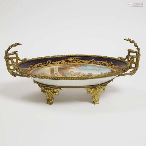 Ormolu Mounted 'Sèvres' Oval Centrepiece, late 19th century