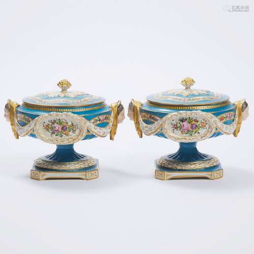 Pair of 'Sèvres' Earthenware Covered Tureens, late 19th/ear