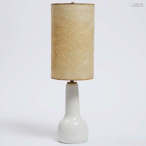 Royal Copenhagen White Glazed Table Lamp, Torkil Olsen for