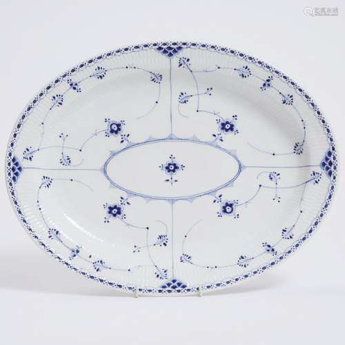 Royal Copenhagen 'Blue Fluted' Oval Platter, 20th century,