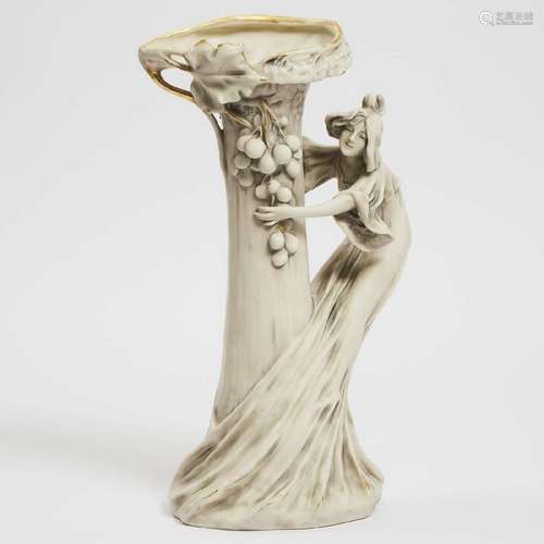 Royal Dux Figural Vase, early 20th century, height 17.1 in